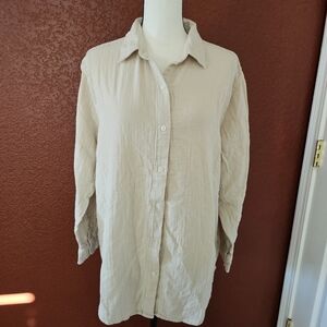 Aritzia  Cream Button-Up Shirt